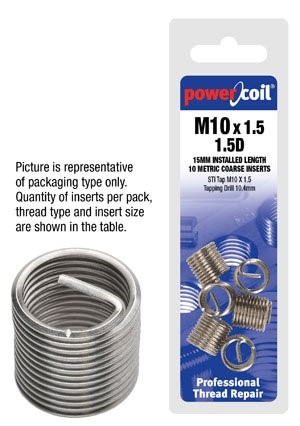 POWERCOIL M 10 X 1.5 - 2.5D 10 PACK INSERT